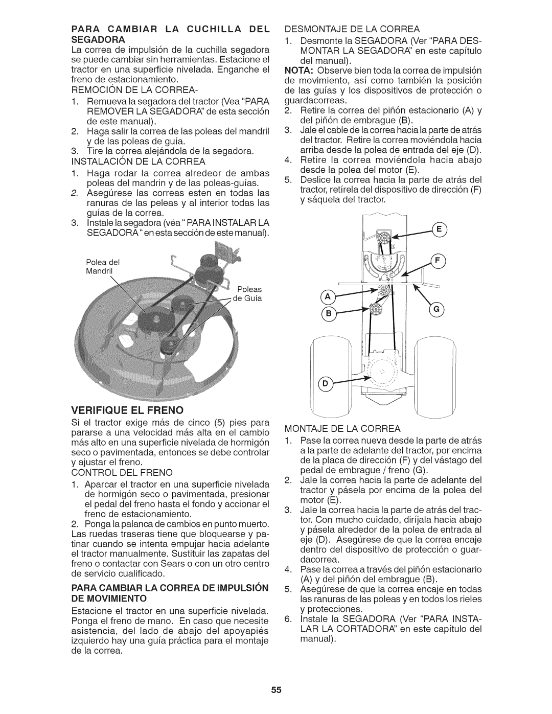 Craftsman 917.28035 owner manual Para Cambiar LA Cuchilla DEL 