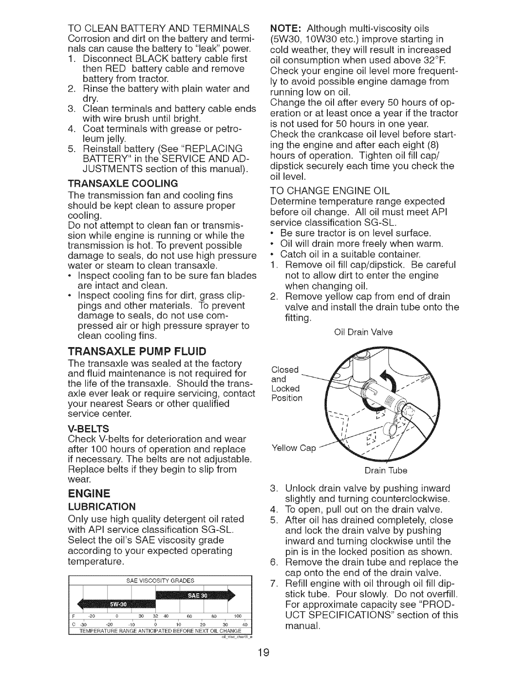 Craftsman 917.28726 owner manual Belts, Lubrication, To Change Engine OIL 