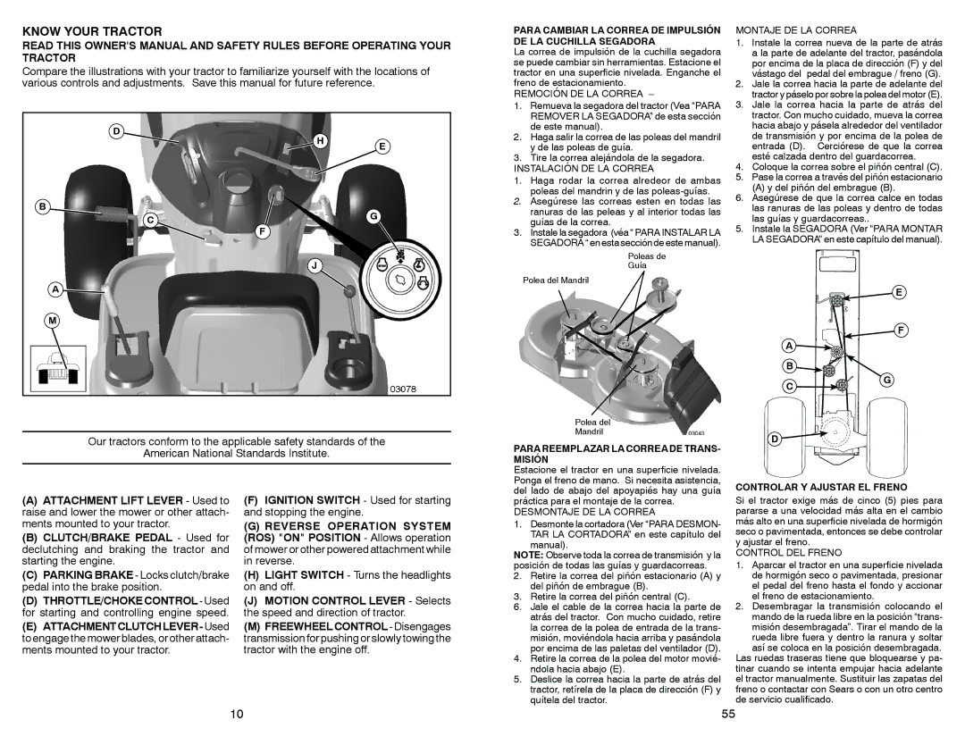 Craftsman 917.28851 owner manual Know Your Tractor, Ignition Switch Used for starting and stopping the engine 