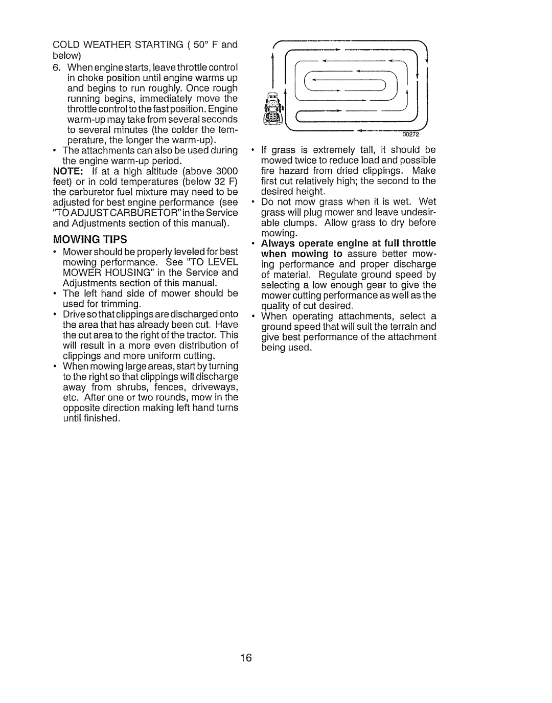 Craftsman 917.289030, 917.289031 owner manual Mowing Tips 