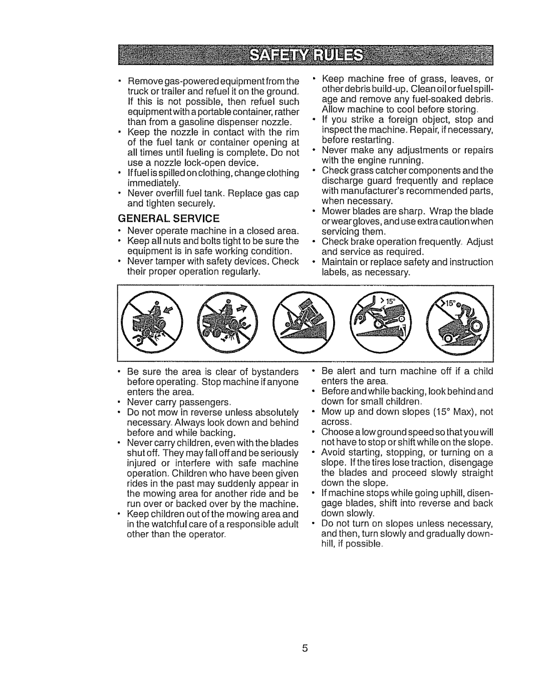 Craftsman 917.289030, 917.289031 owner manual General Service 