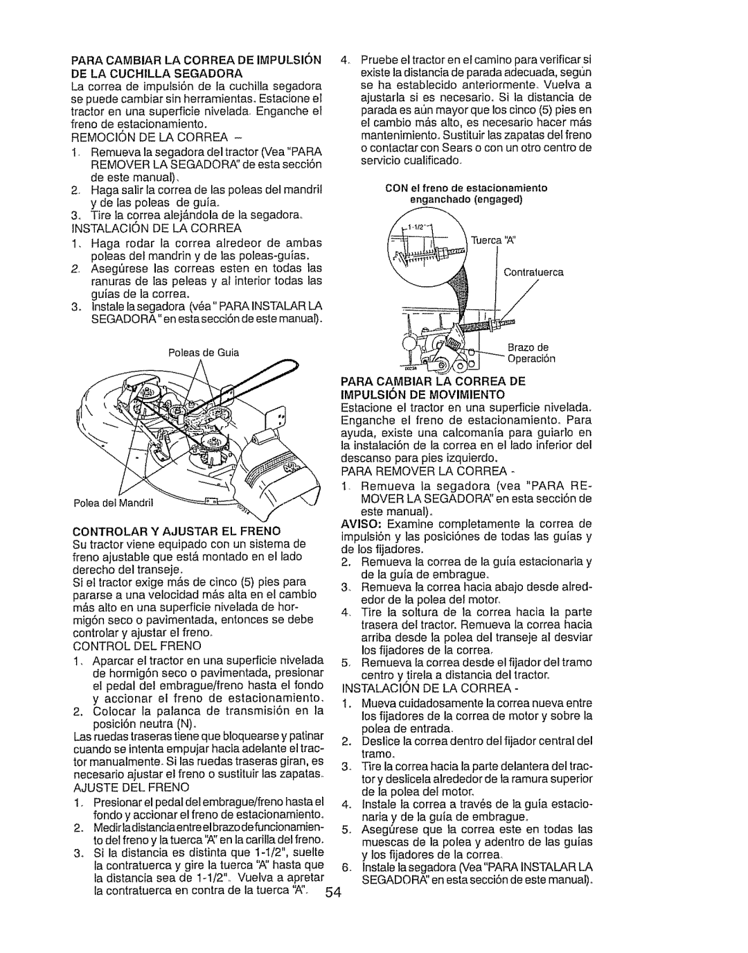 Craftsman 917.289031, 917.289030 owner manual DE Impulsion, Segadora, IMPULSI6N DE Movimiento 