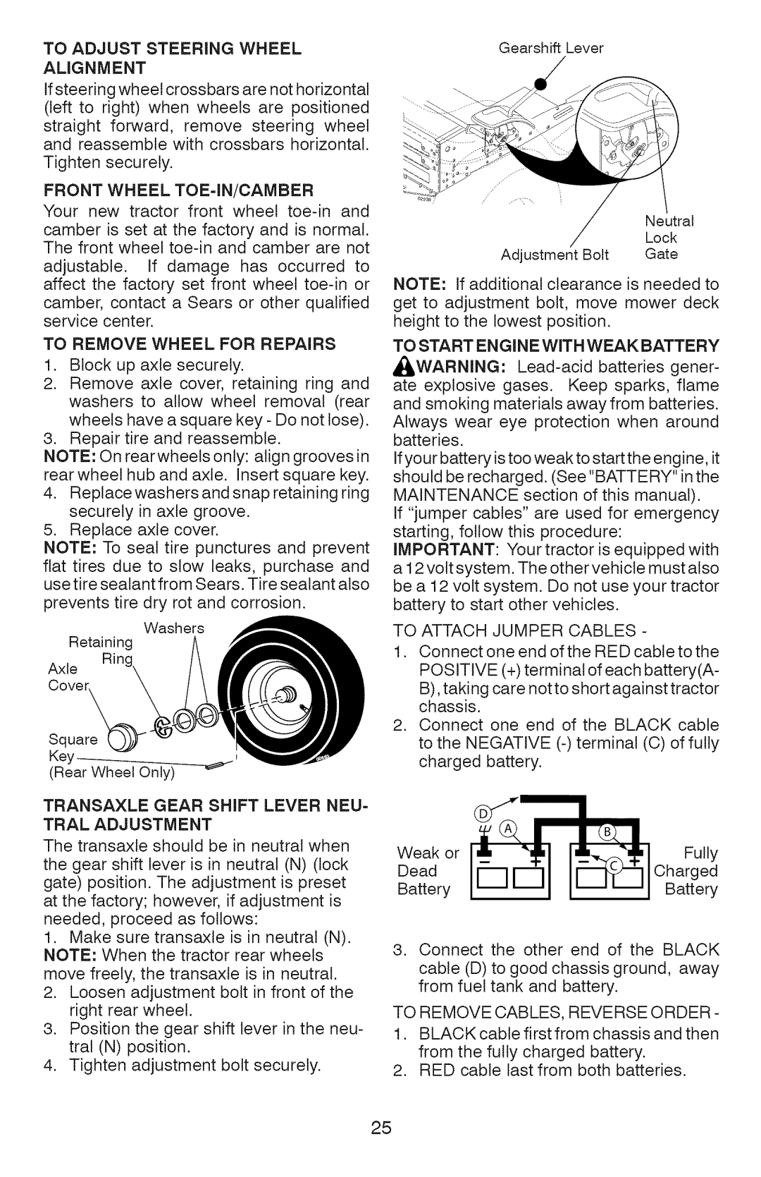 Craftsman 917.289072, 917.289070, 917.289071 owner manual Tral Adjustment 