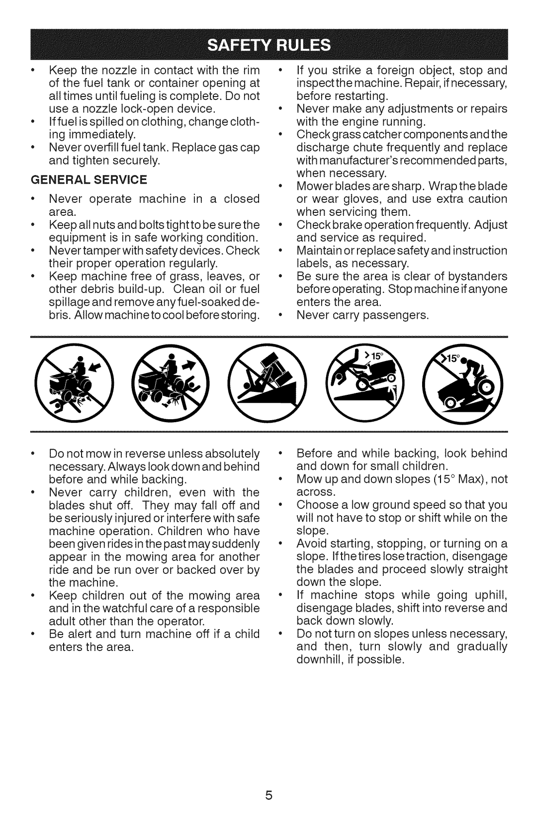 Craftsman 917.289072, 917.289070, 917.289071 owner manual Generalservice 