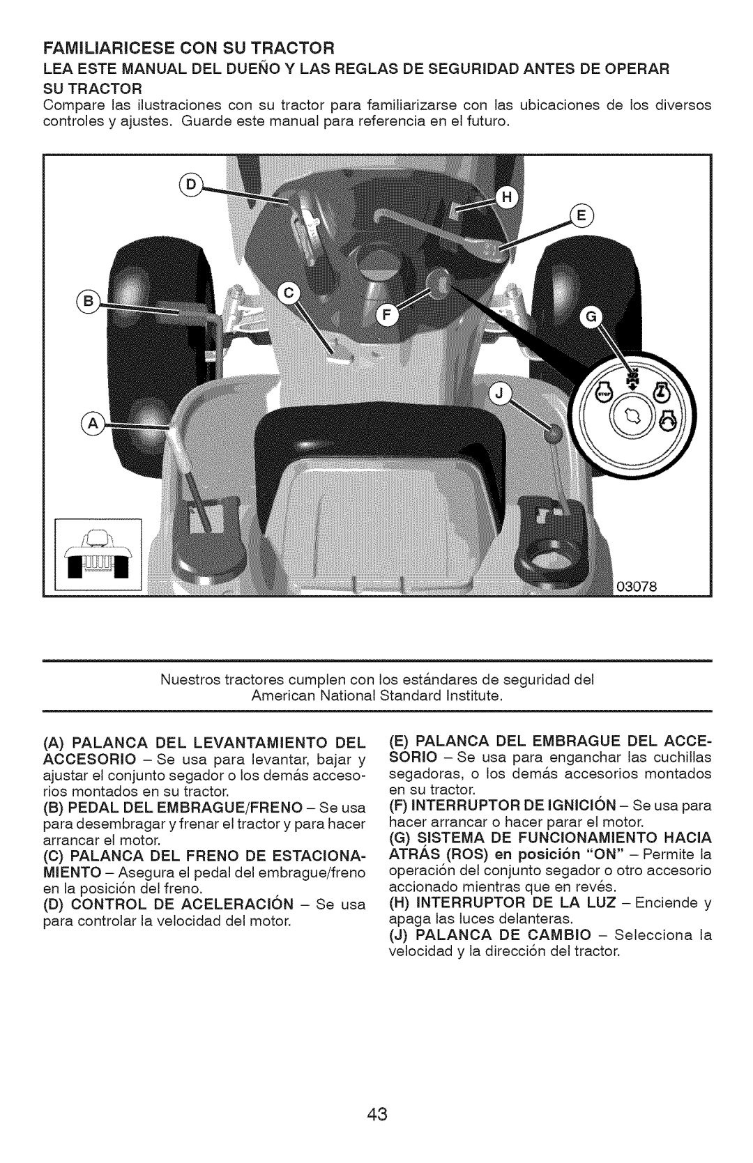Craftsman 917.289071, 917.289072, 917.289070 owner manual Famimaricese Con Su Tractor 