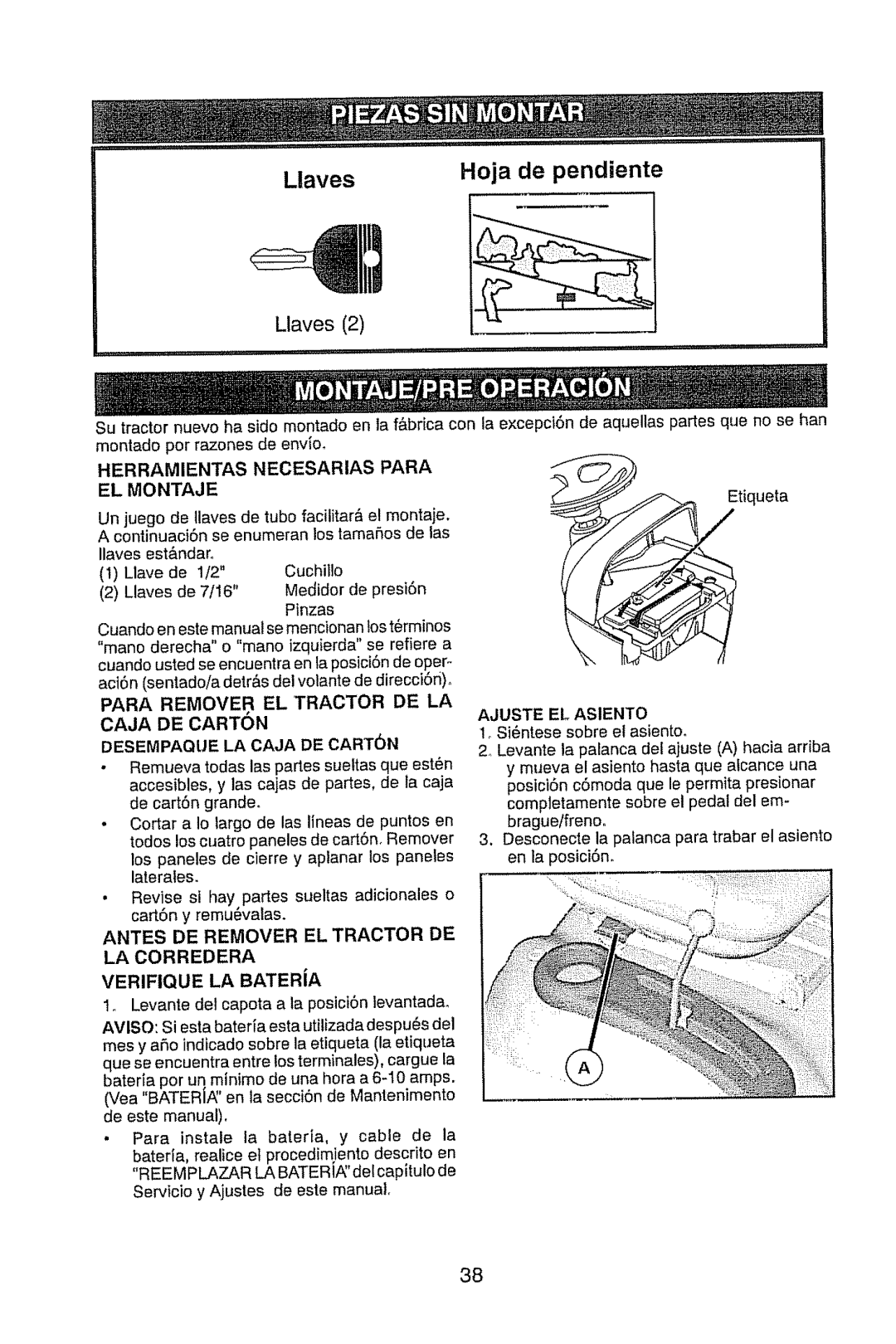 Craftsman 917.28914 owner manual Herramientas Necesarias Para, EL Montaje, Desempaque LA Caja DE Carton 