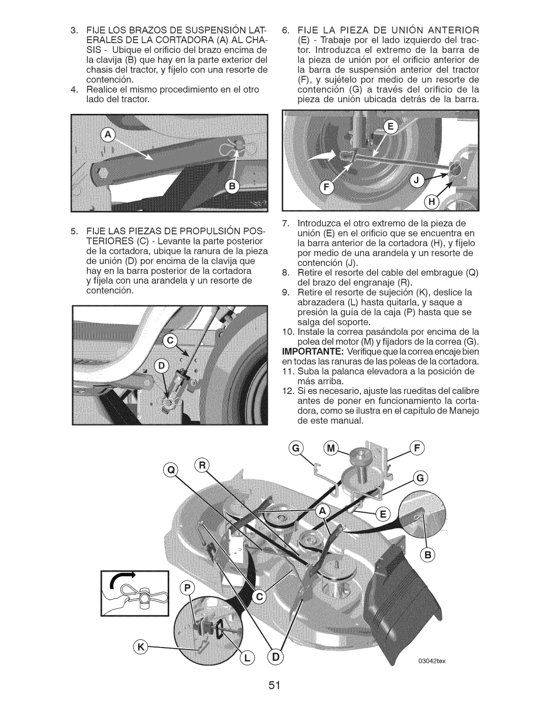 Craftsman 917.289210, 917.289211, 917.289213, YT 3000 manual Erales DE LA Cortadora AL CHA 