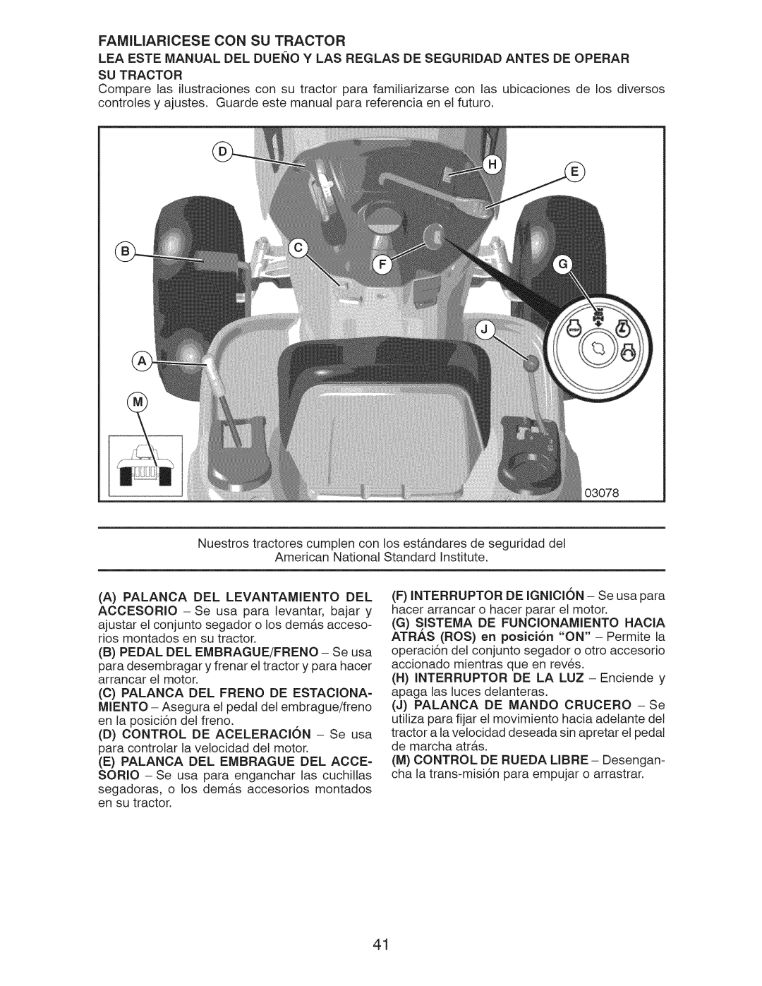 Craftsman 917.28922 owner manual Familiaricese CON SU Tractor, Istema DE Funcionamiento Hacia 