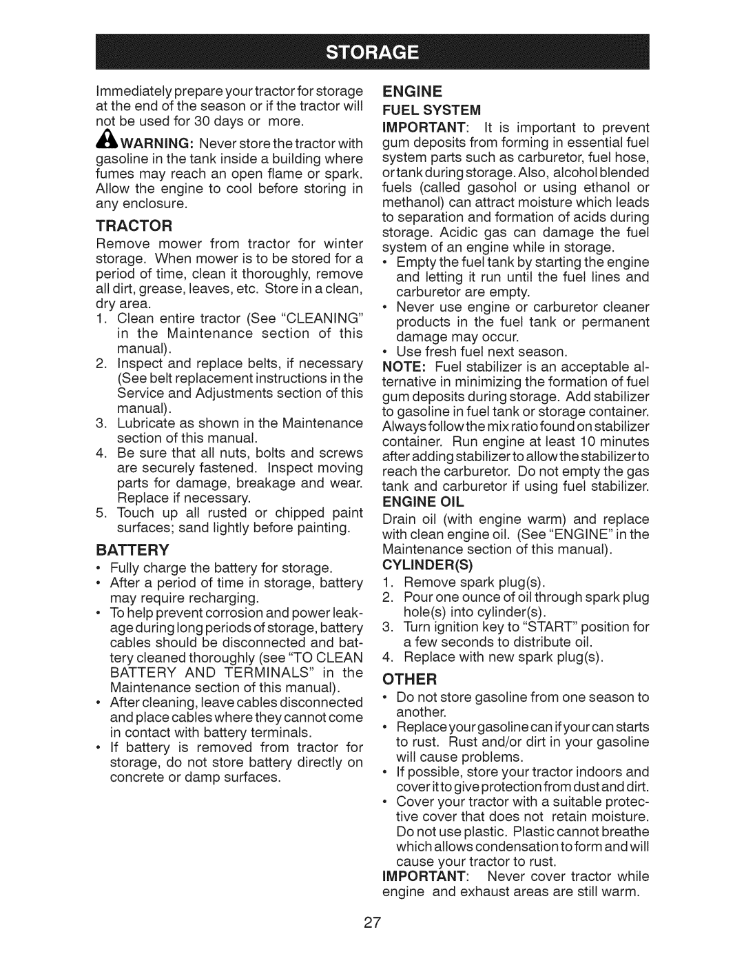 Craftsman 917.289243 manual Fuel System, Engine OIL, Cylinders 