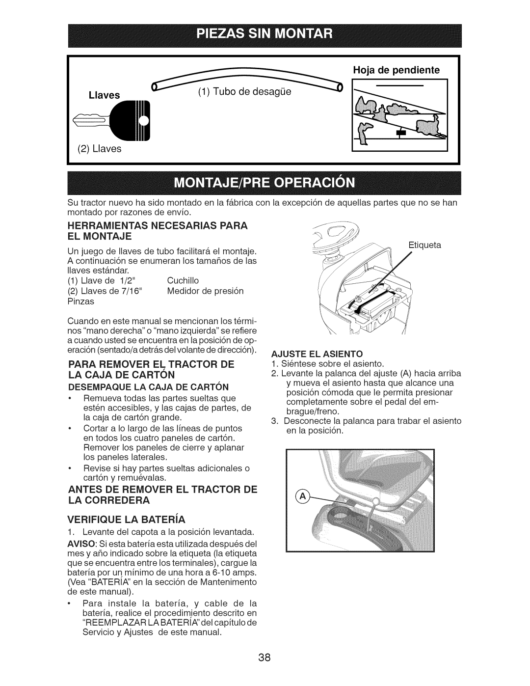 Craftsman 917.289251, 917.289250, 917.289253 owner manual Herramientas Necesarias, Para, Montaje 