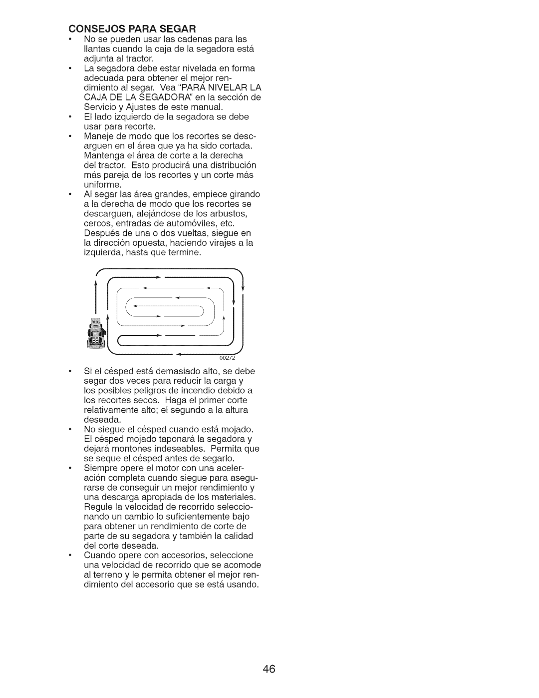 Craftsman 917.289251, 917.289250, 917.289253 owner manual Consejos Para Segar 