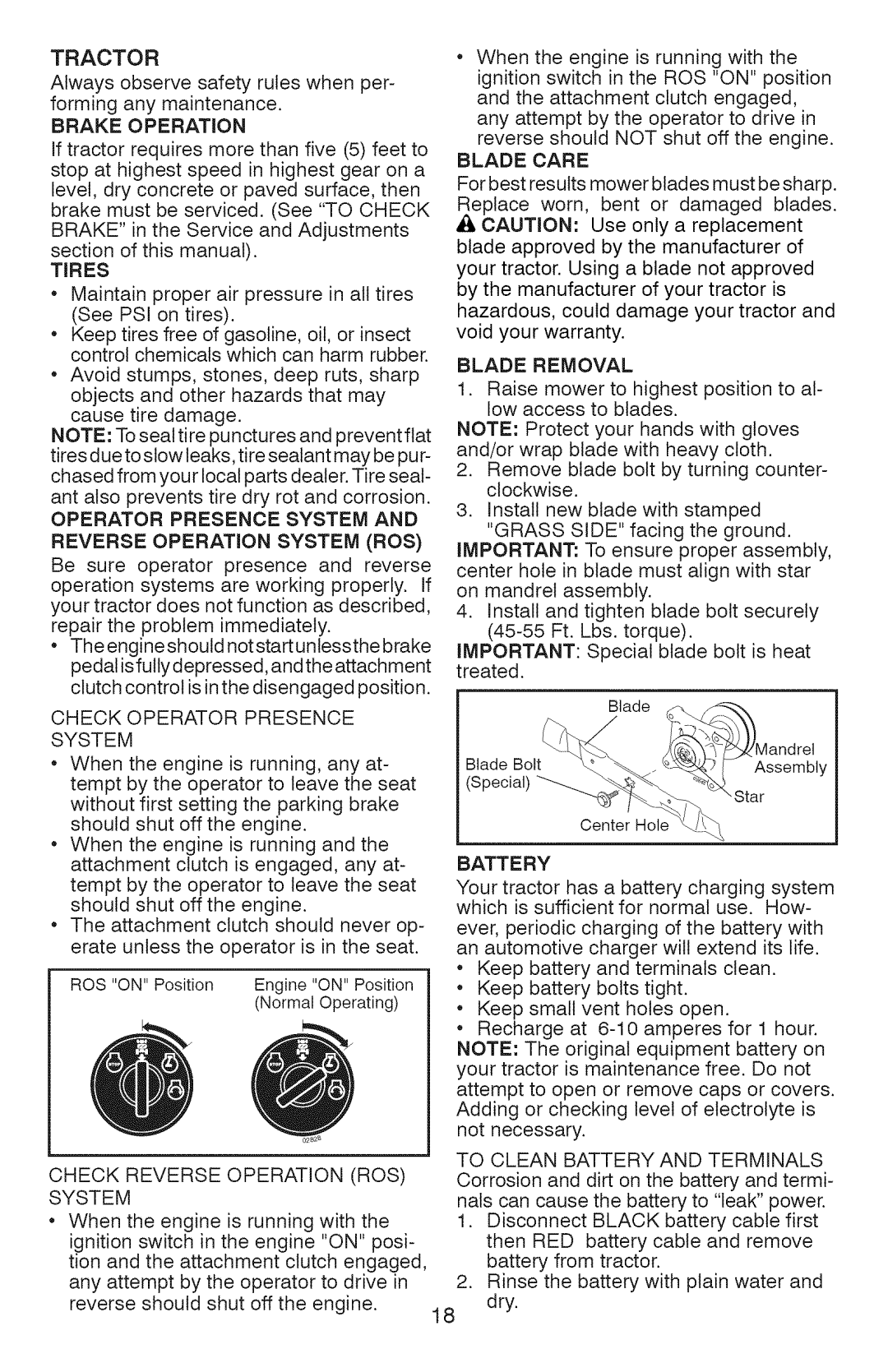 Craftsman 917.28927 manual Tires 