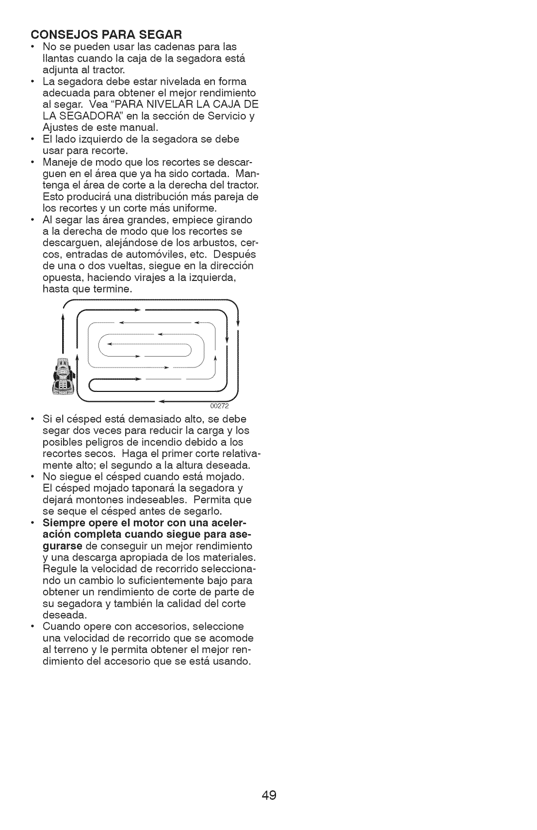 Craftsman 917.28927 manual Consejos Para Segar 