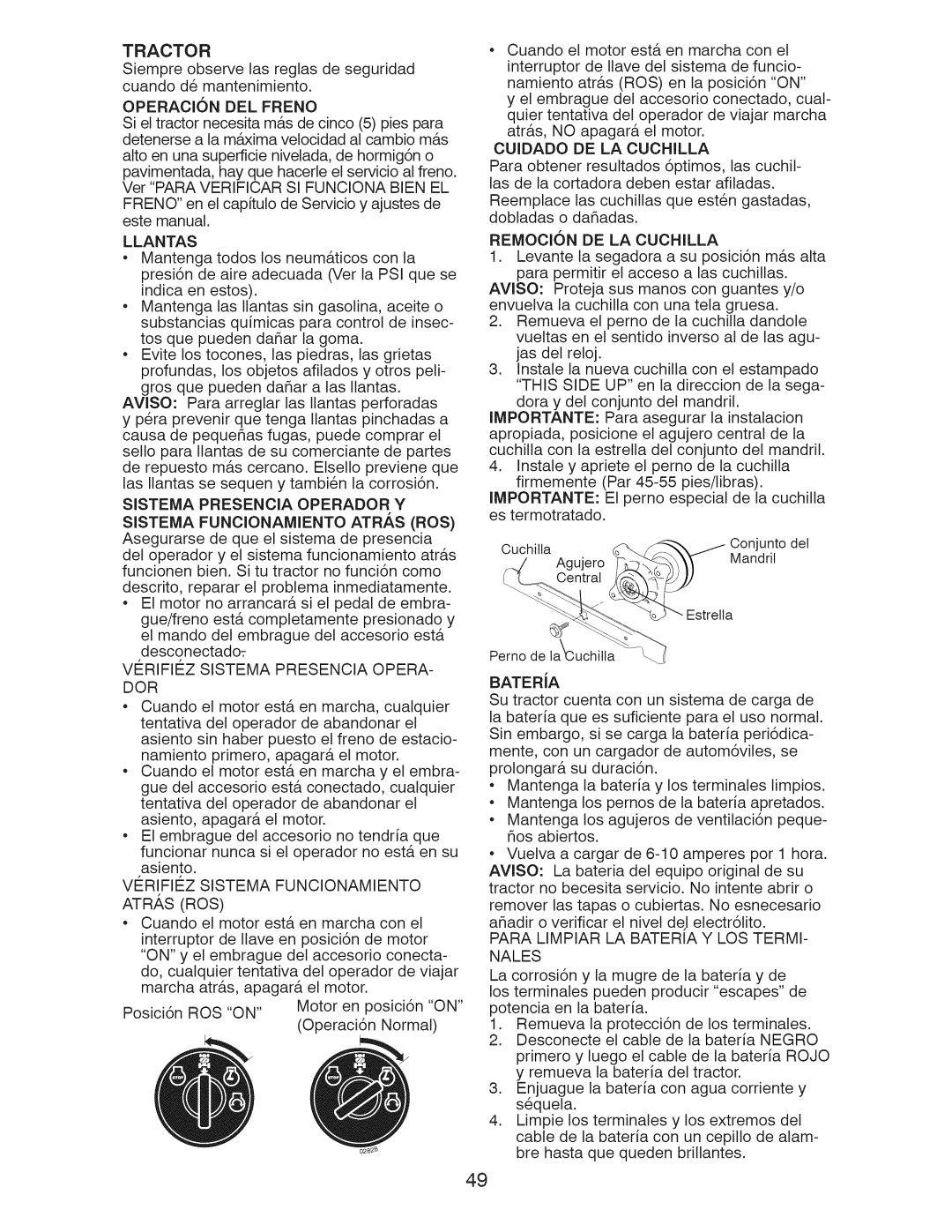 Craftsman 917.289283 owner manual Tractor 