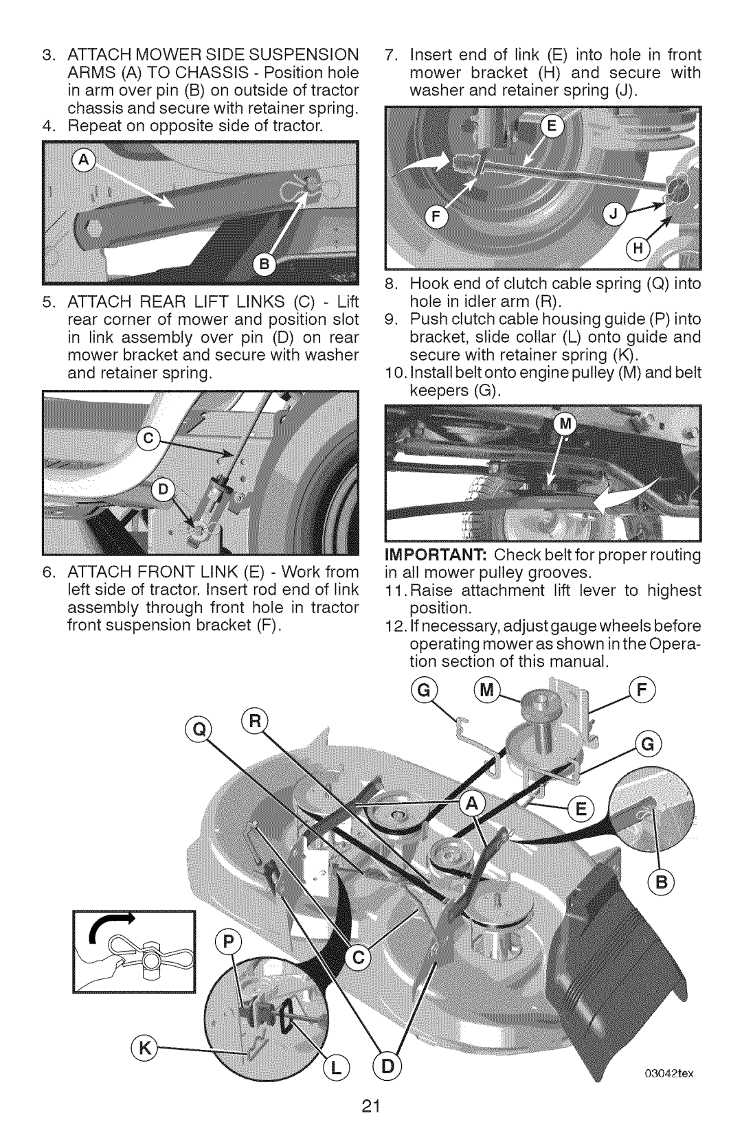 Craftsman 917.28934 owner manual Attach Mower Side Suspension 