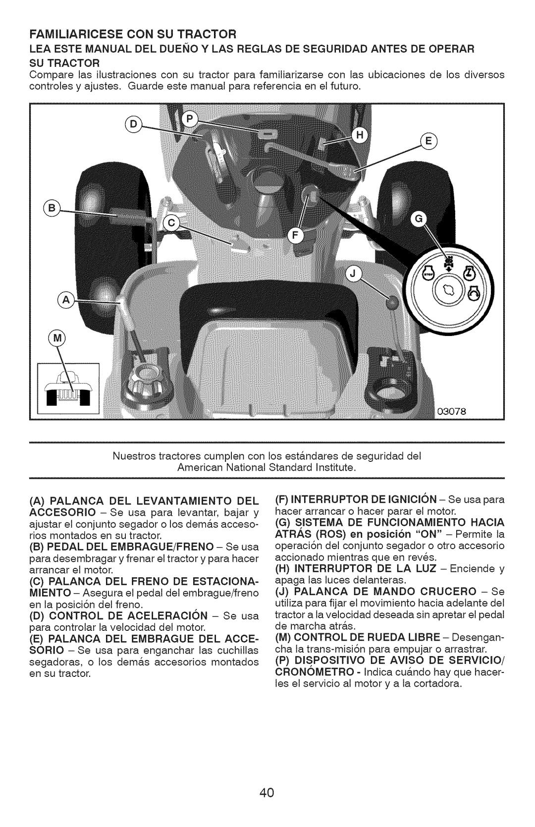 Craftsman 917.289360, YT 4000 owner manual Familiaricese CON SU Tractor 