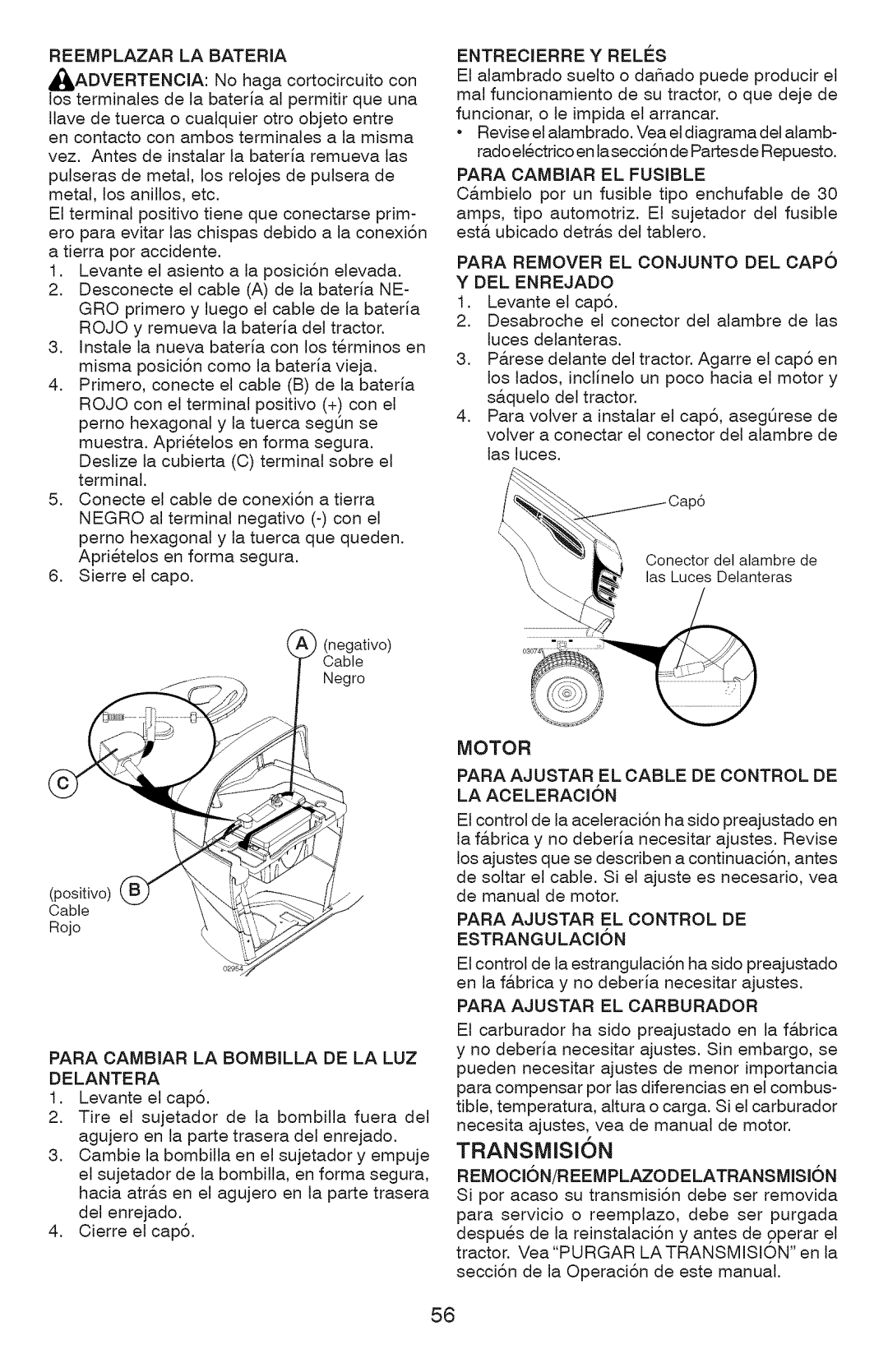 Craftsman YT 4000, 917.289360 owner manual Motor 