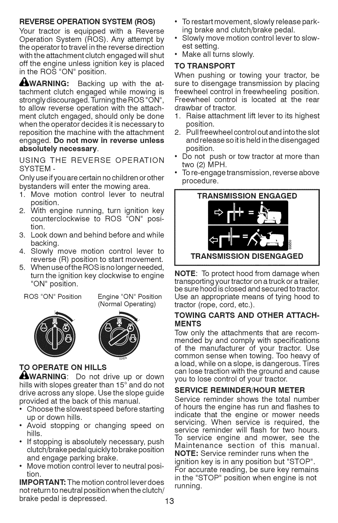 Craftsman 917.289362 owner manual Ments 