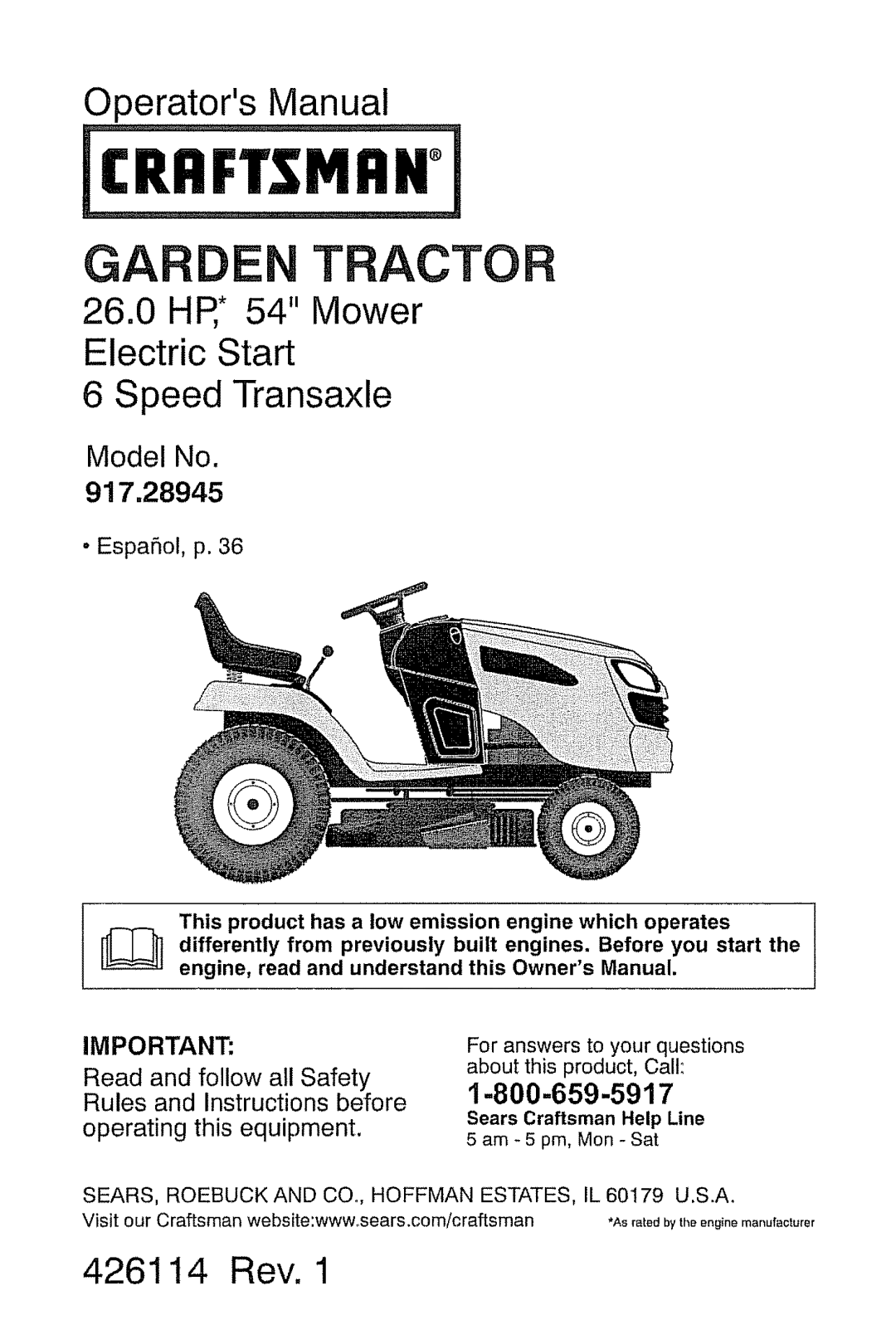 Craftsman 917.28945 owner manual RRFT$1ViRN 