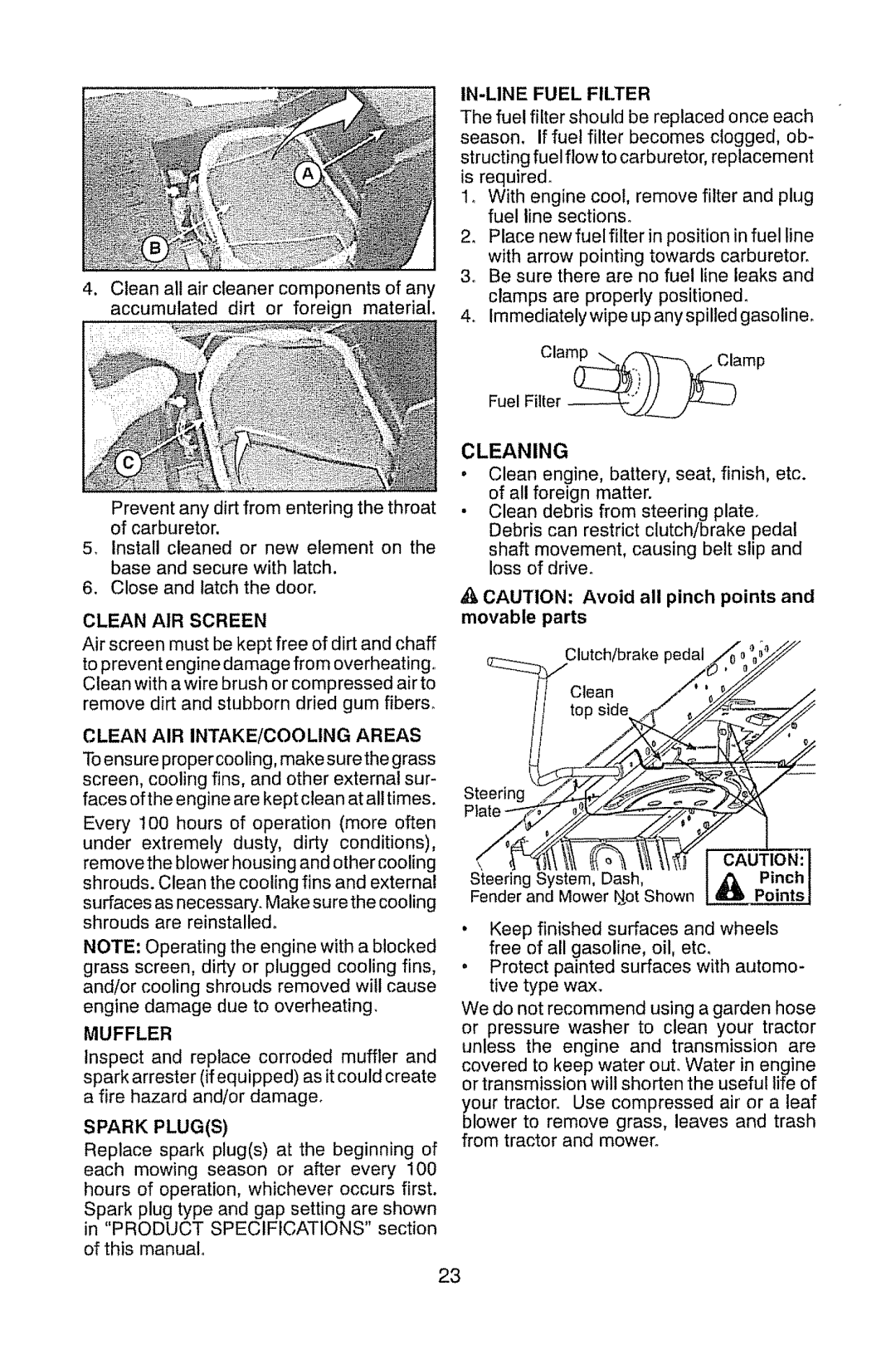 Craftsman 917.28945 owner manual IN-LINEFUEL Filter, Muffler 