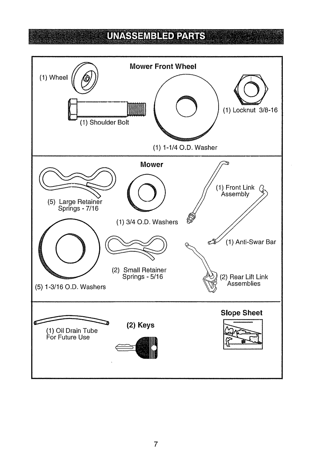 Craftsman 917.28945 owner manual Mower Front Wheel, Keys 