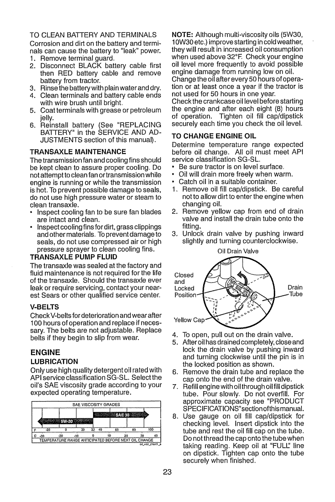 Craftsman 917.289470 manual Tocleanbatteryand Terminals 