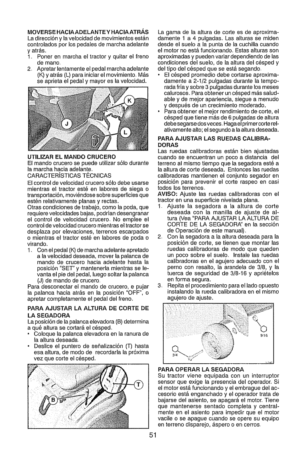 Craftsman 917.289470 manual Utilizar El Mando Crucero, La Segadora, Doras 