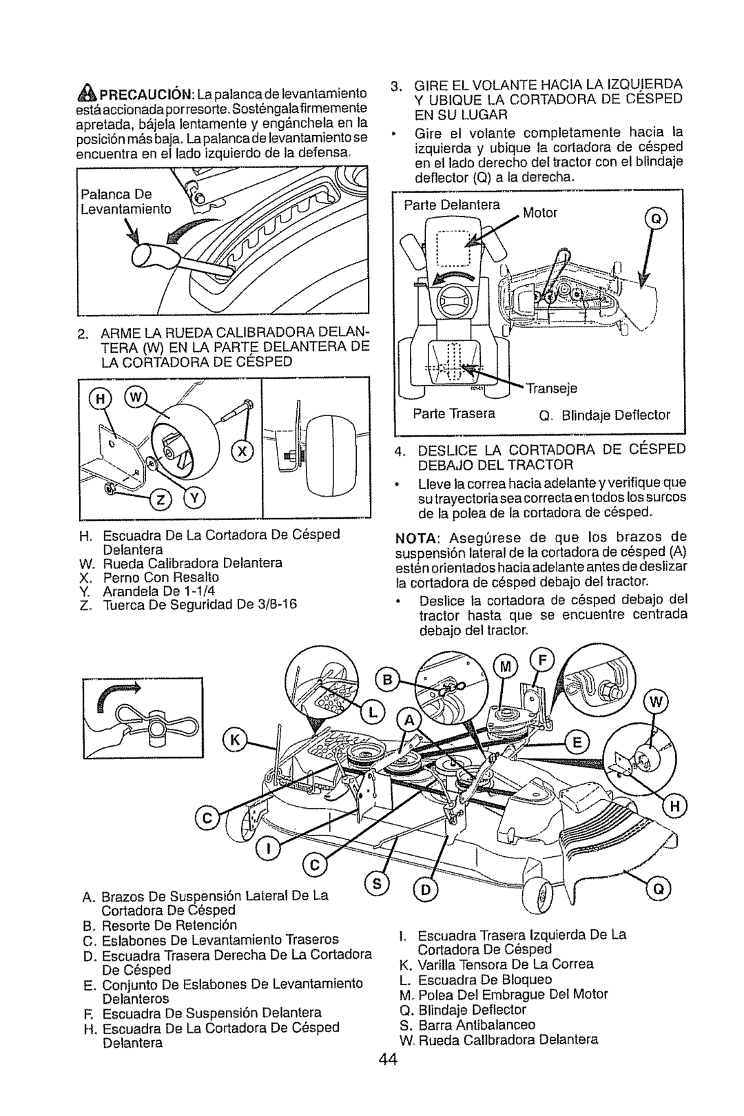 Craftsman 917.28948 owner manual Ubique LA Cortadora DE Cesped EN SU Lugar 