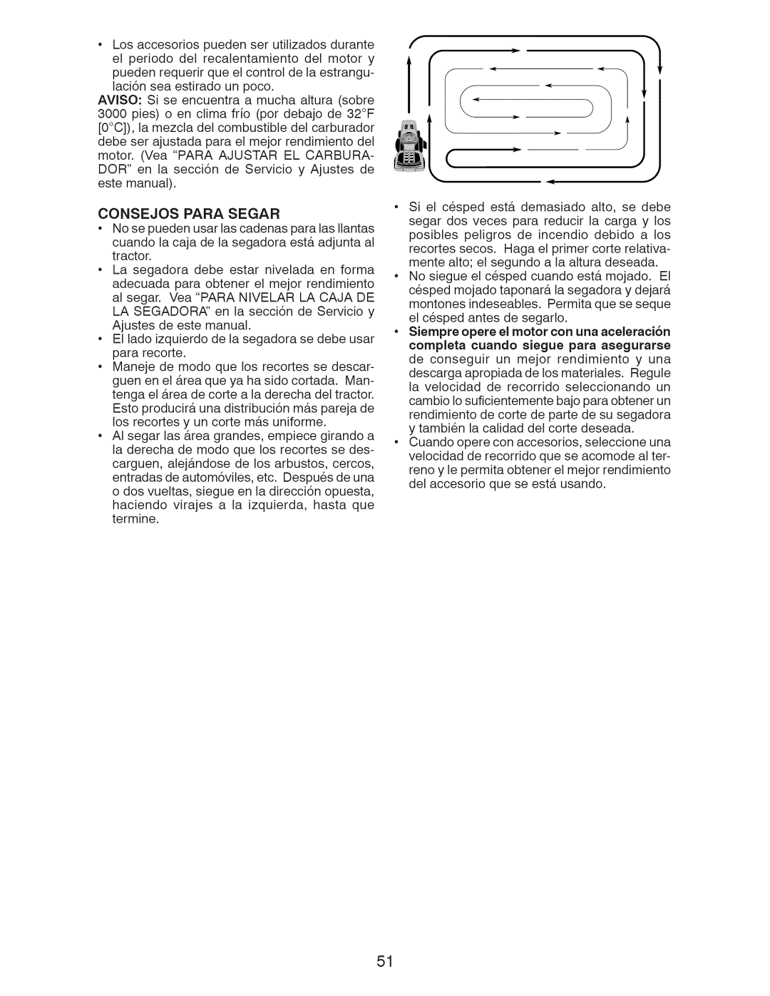 Craftsman 917.28955 owner manual Consejos Para Segar 