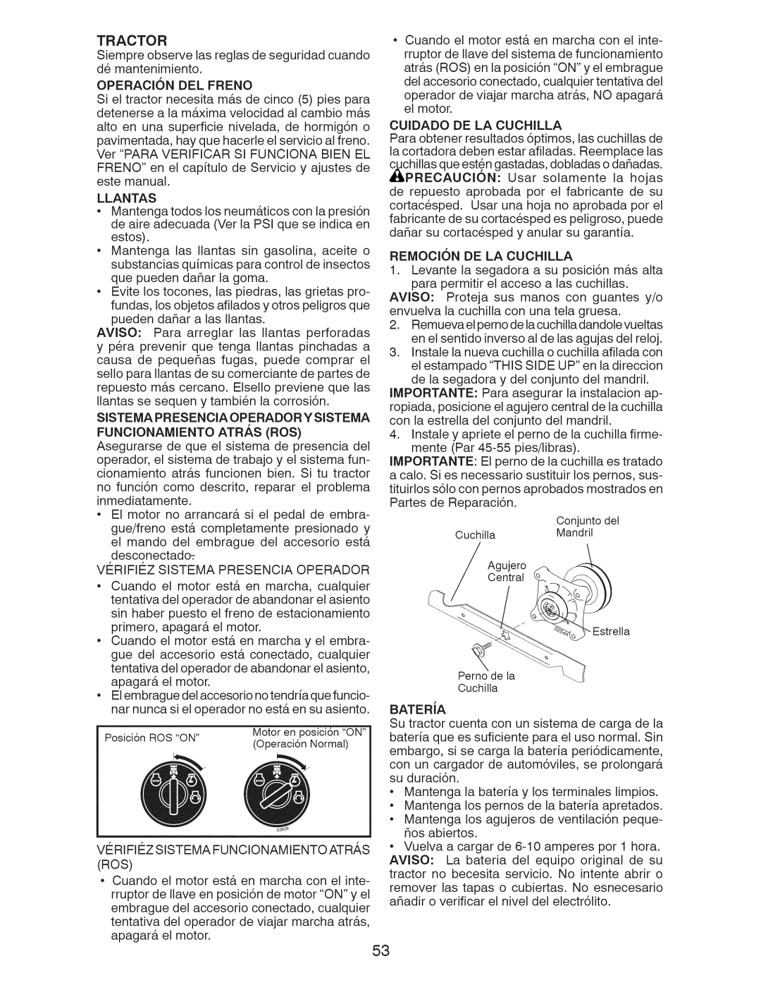 Craftsman 917.28955 owner manual Tractor 