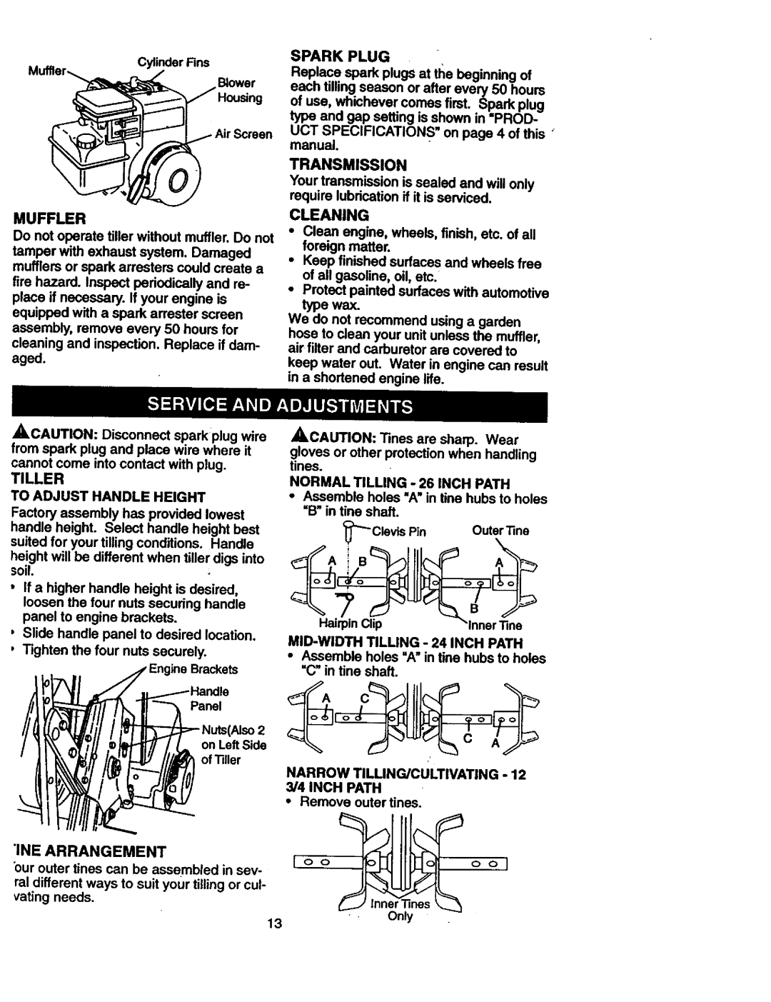 Craftsman 917.292402 owner manual Cleaning 