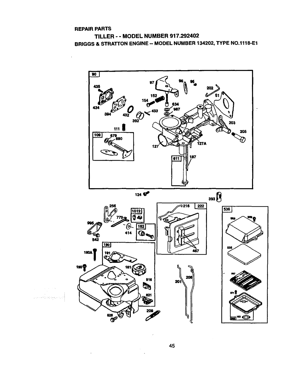 Craftsman 917.292402 owner manual Repairparts 