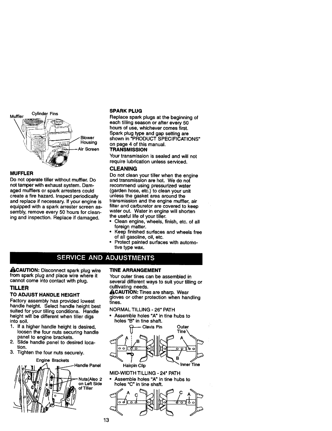 Craftsman 917.29249 owner manual Spark Plug, Clevis Pin 