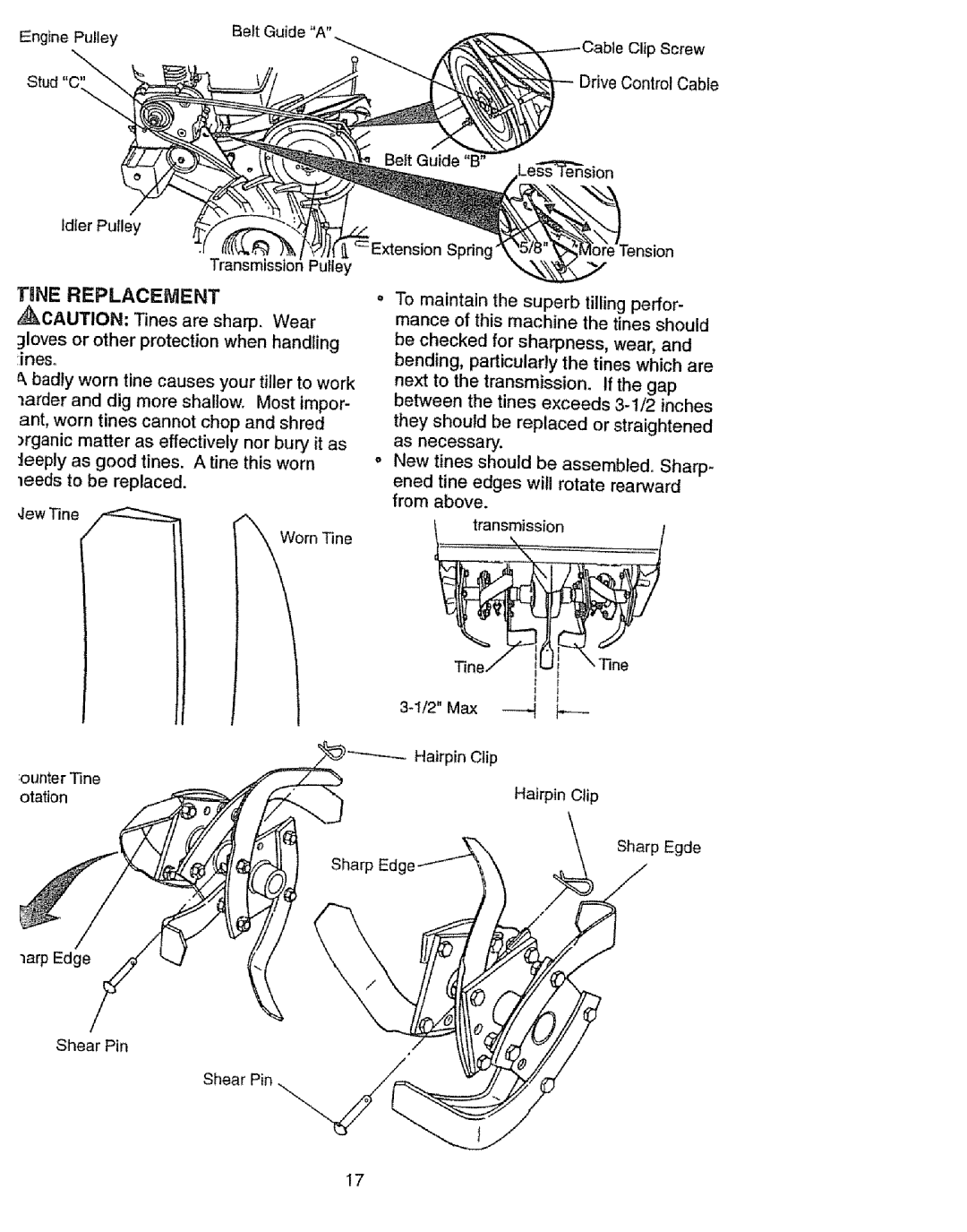 Craftsman 917.293301 owner manual Iine Replacement 