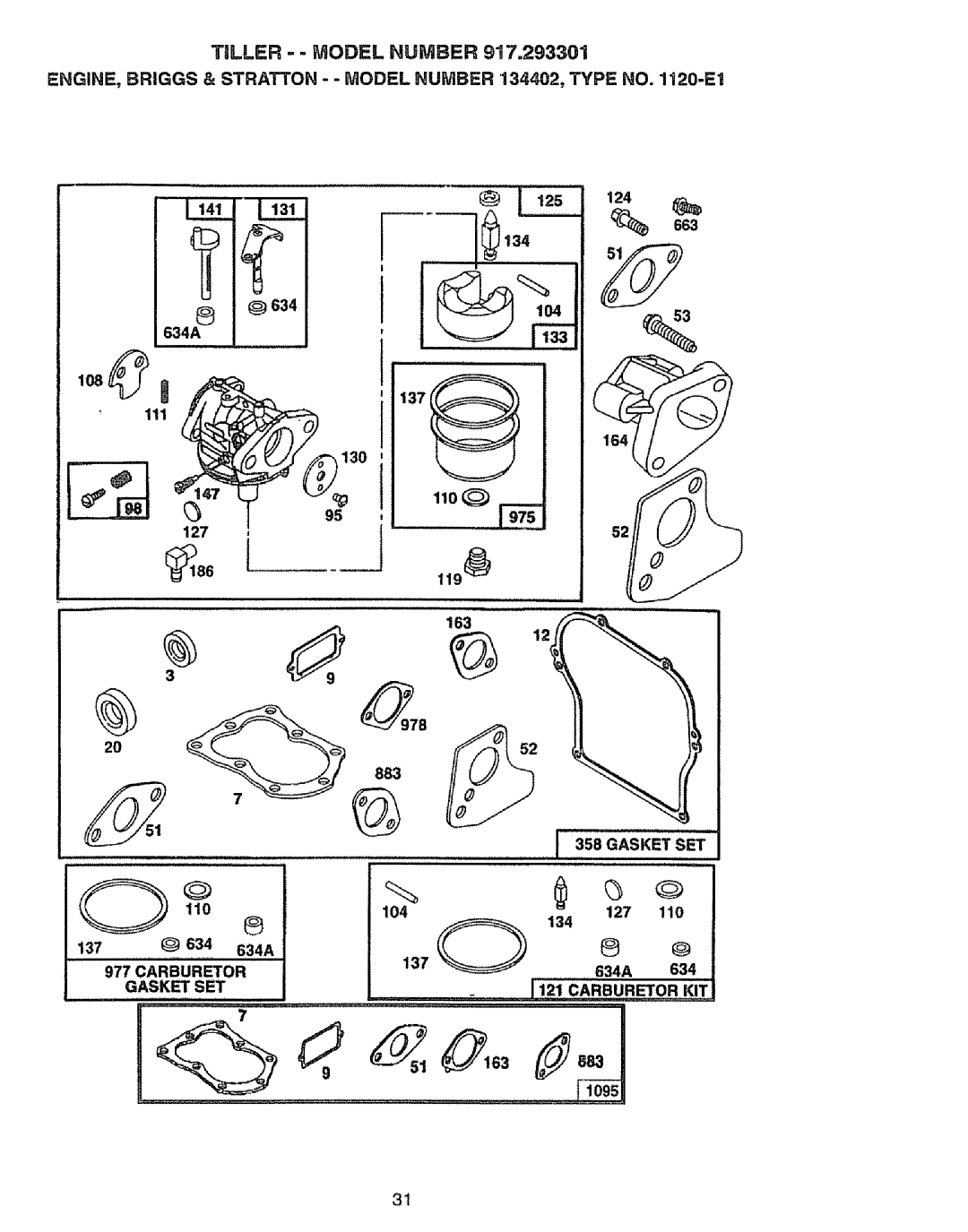 Craftsman 917.293301 owner manual 104, 634 