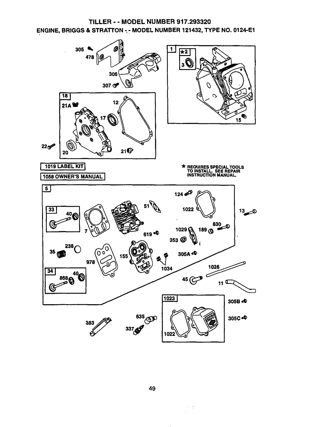 Craftsman 917.29332 owner manual Label KIT Ownersmanual 