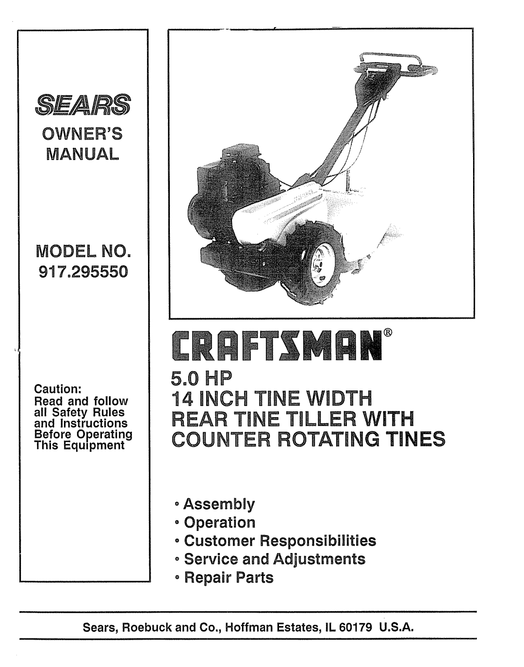 Craftsman 917.29555 manual Counter Rotating TI ES 