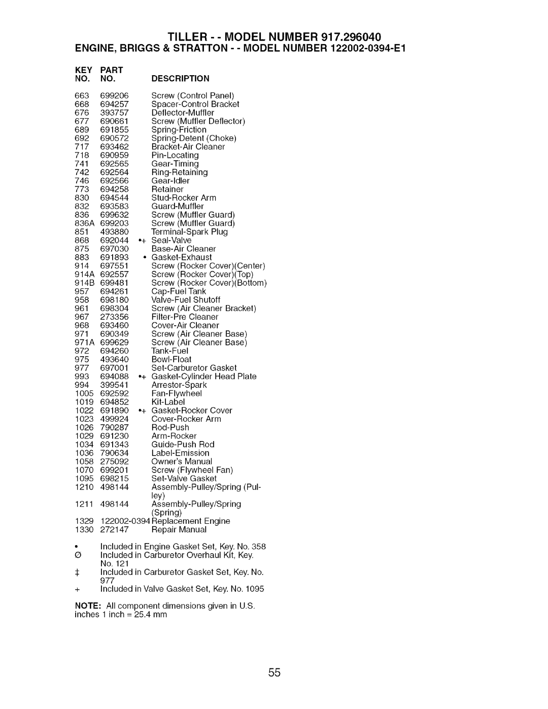 Craftsman 917.29604 owner manual Seal-Valve 