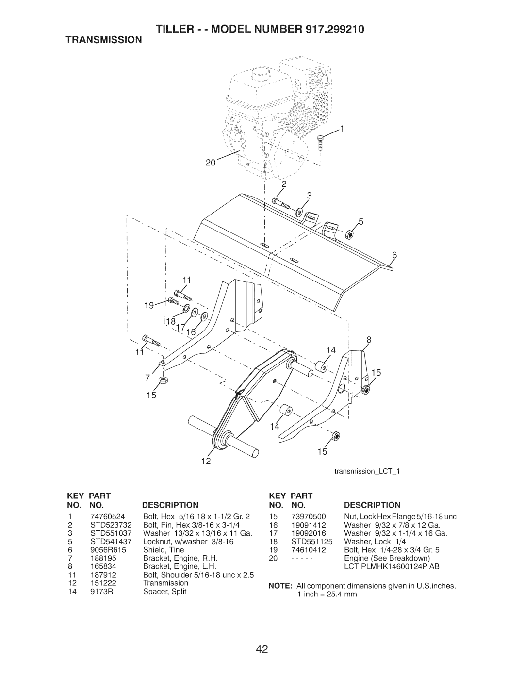 Craftsman 917.29921 owner manual Tiller = = Model Number, TRANSMiSSiON 