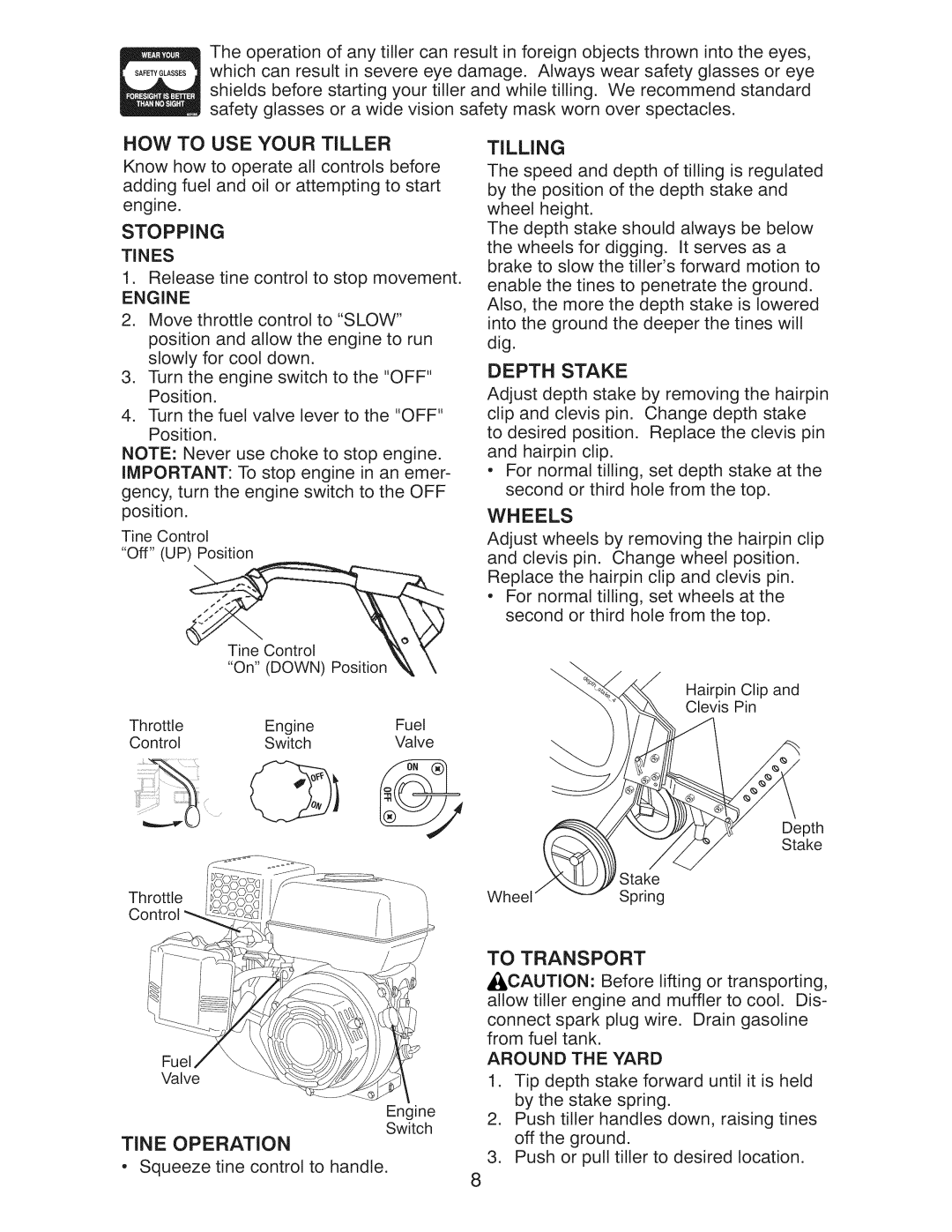 Craftsman 917.29921 owner manual Depth Stake 