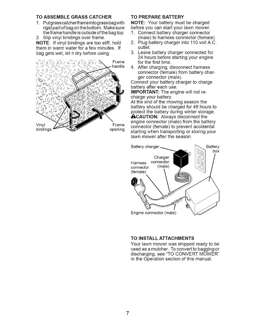 Craftsman 917.37074 manual To Prepare Battery 