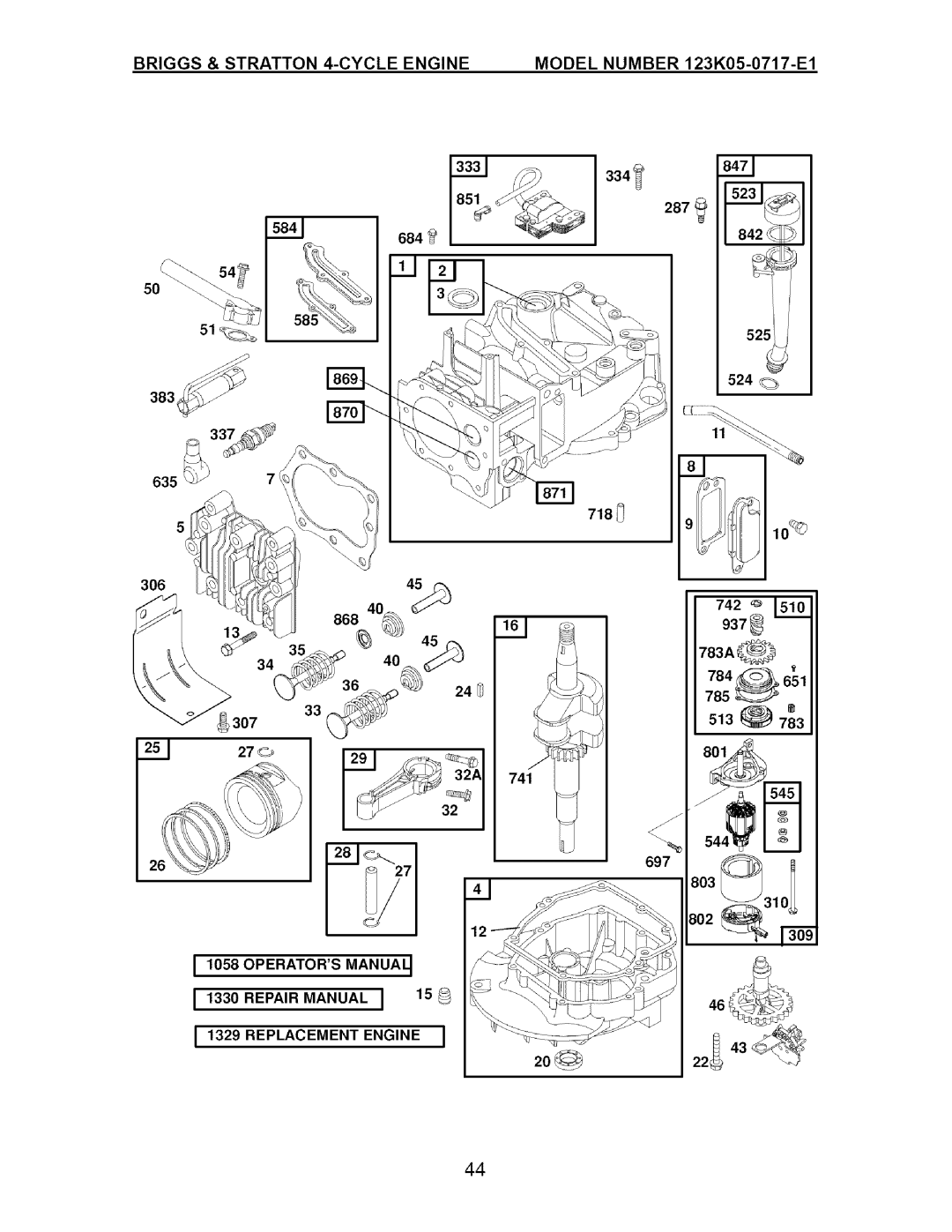 Craftsman 917.370741 owner manual Briggs & Stratton 4-CYCLE Engine 