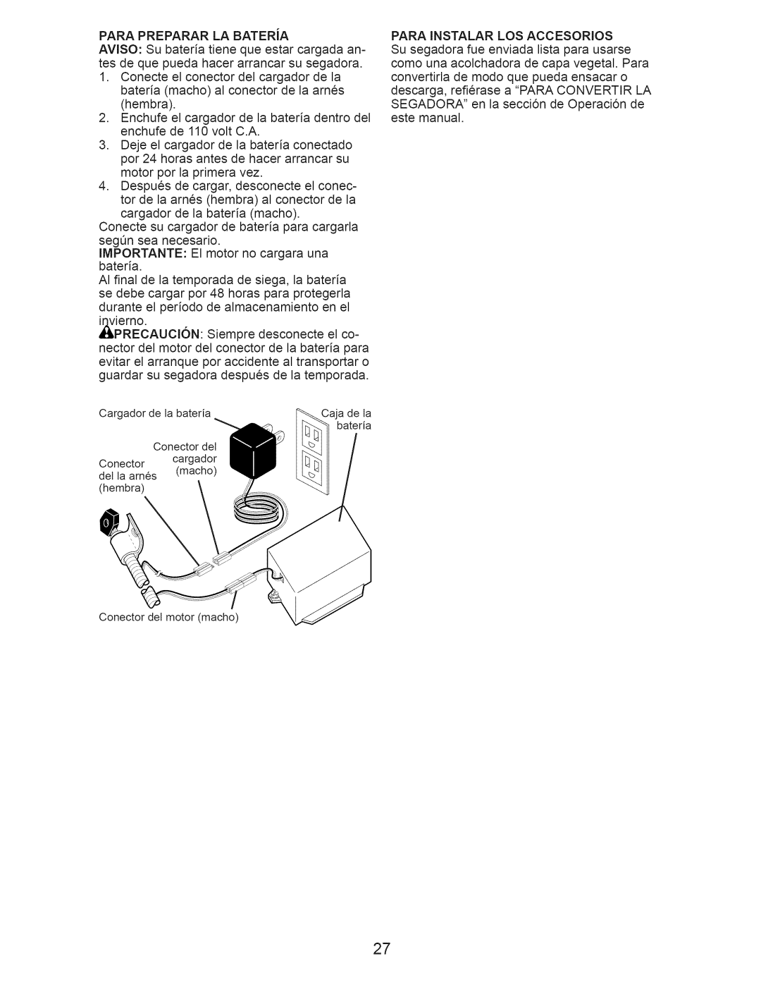 Craftsman 917.371030 owner manual Para Instalar LOS Accesorios 