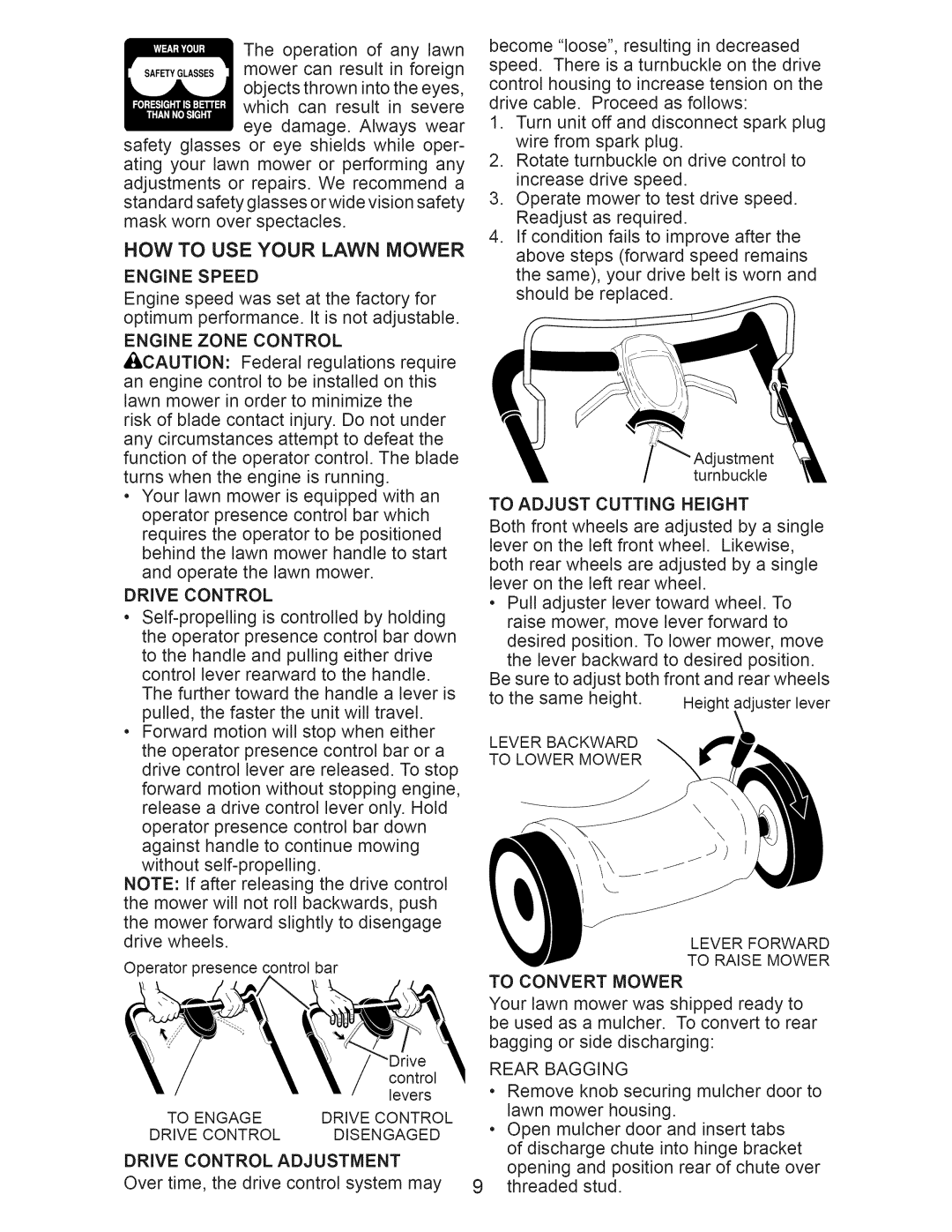 Craftsman 917.371032 owner manual How To Use Your Lawn Mower 