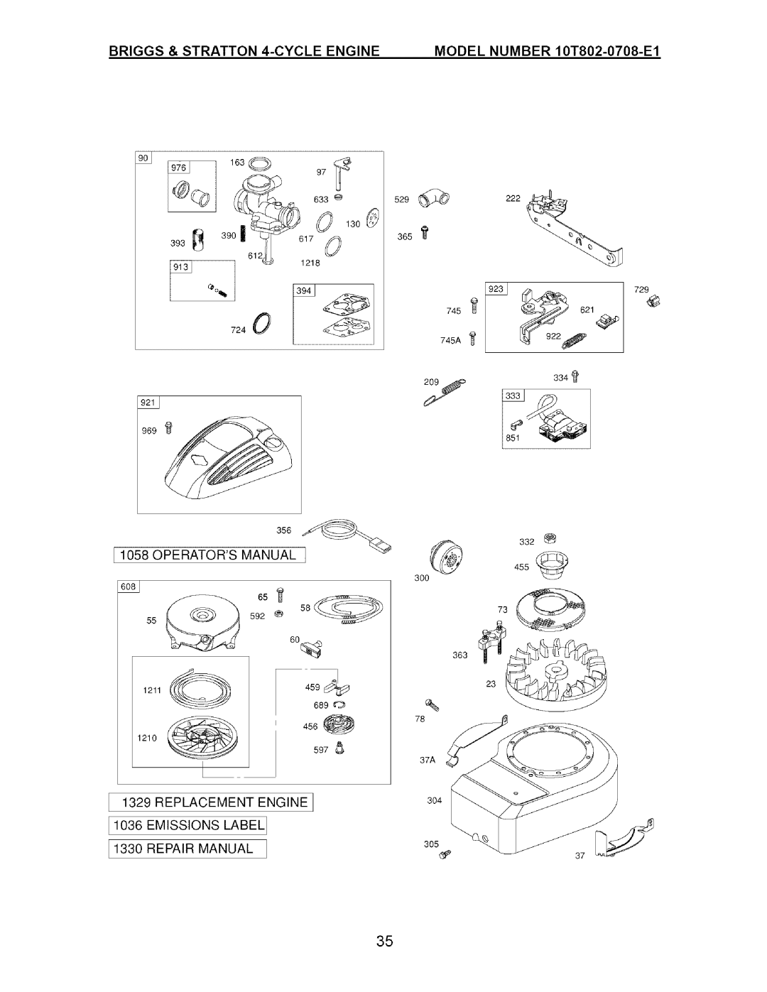 Craftsman 917.37134 owner manual Operators Manual, Replacement Engine Emissions Label Repair Manual 