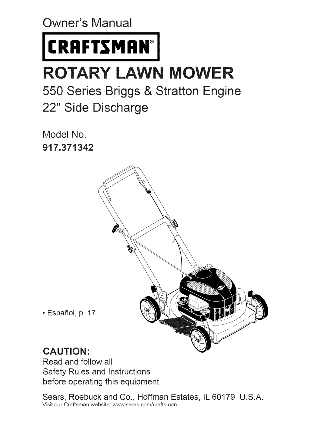 Craftsman 917.371342 owner manual Craftsman 