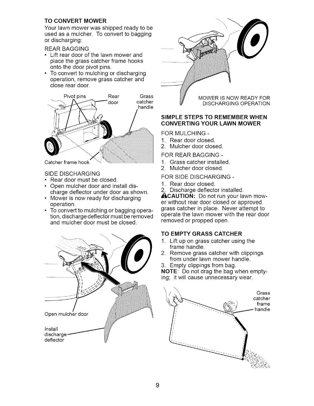 Craftsman 917.37172 owner manual To Convertmower 