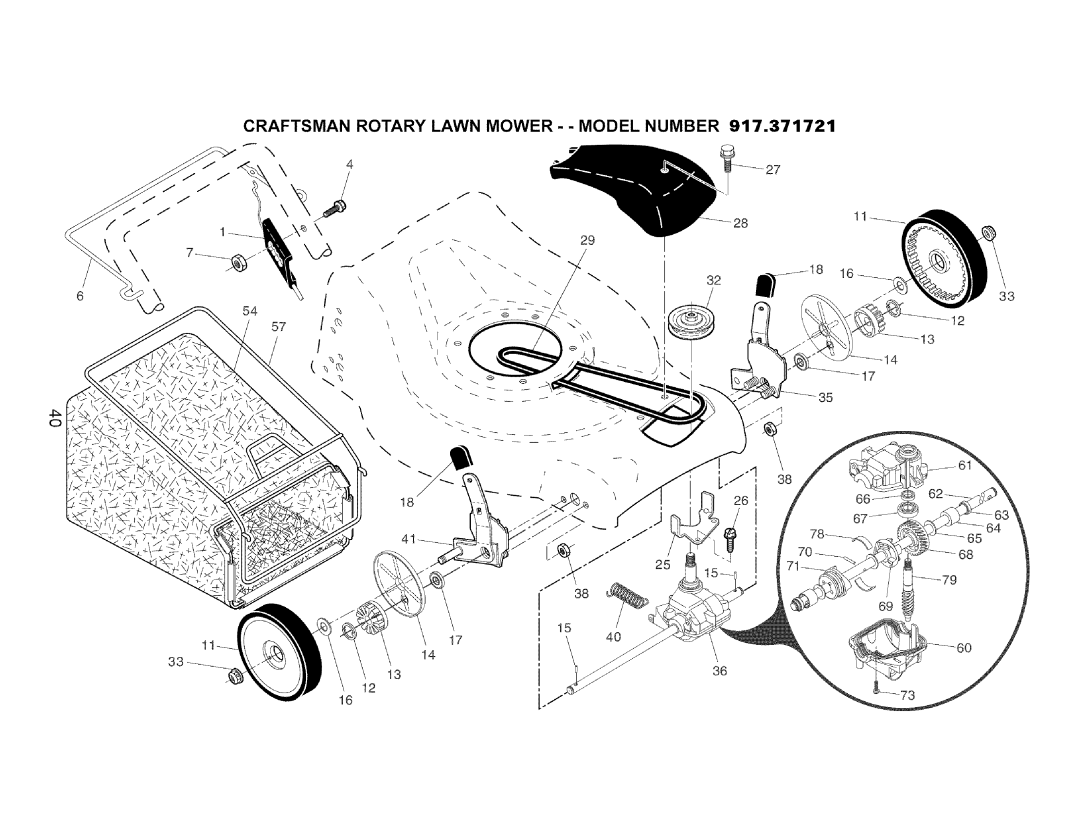 Craftsman 917.371721 owner manual t ,_, Craftsman Rotary Lawn Mower - - Model Number 