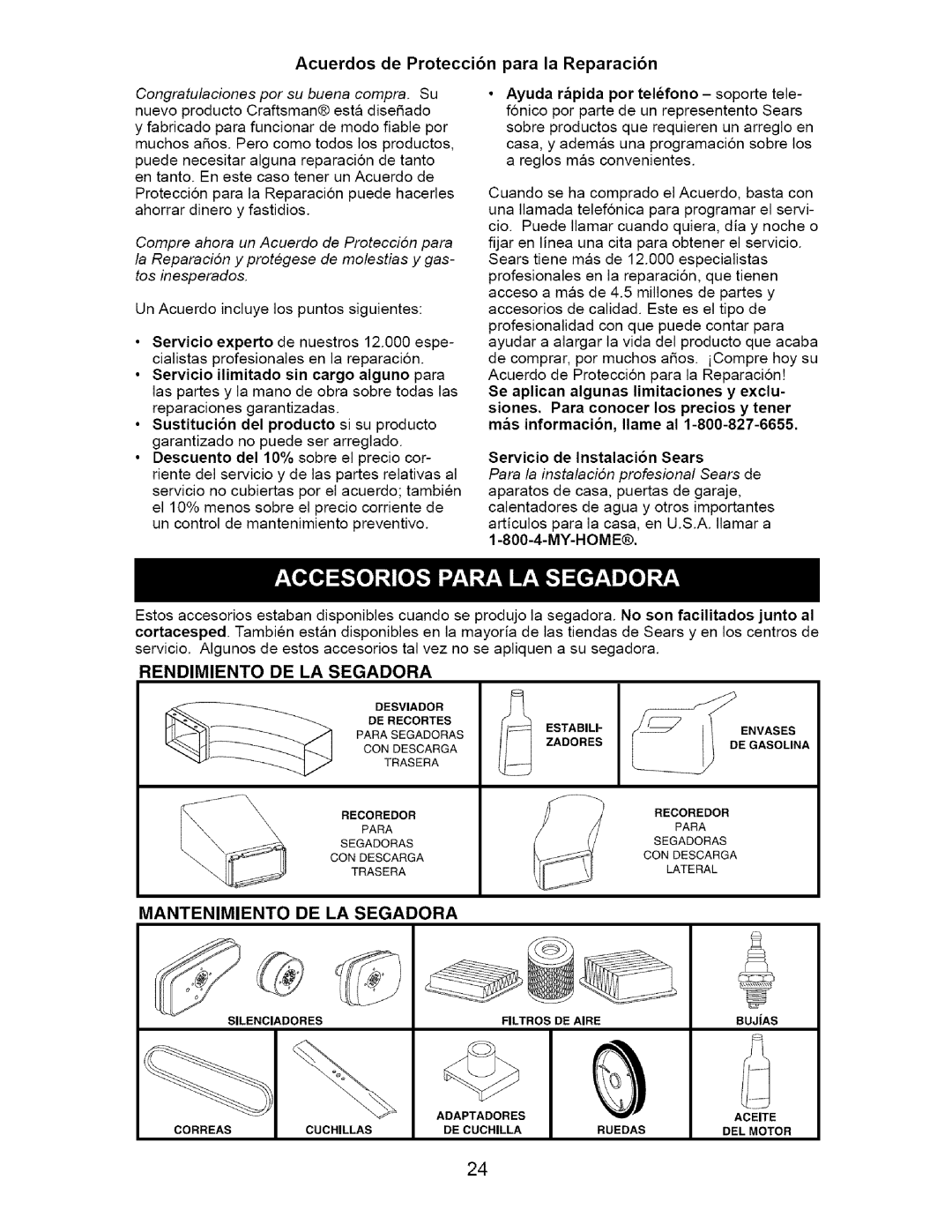 Craftsman 917.371811 manual Rendimiento DE LA Segadora, Mantenimiento DE LA Segadora 