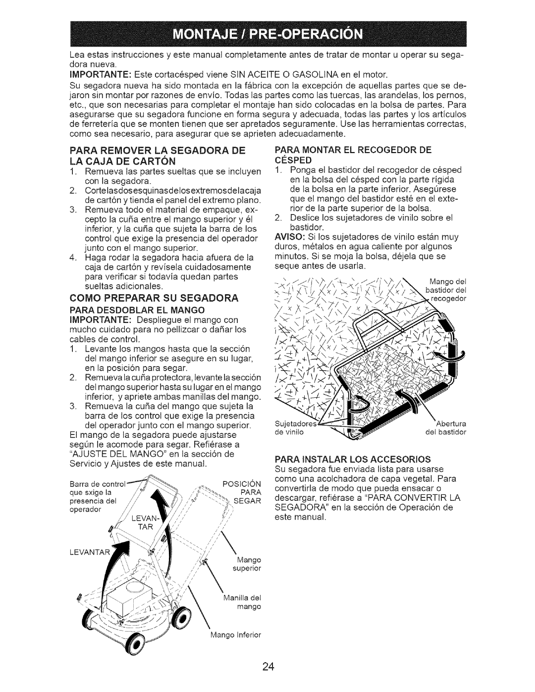 Craftsman 917.37192 manual Cesped 